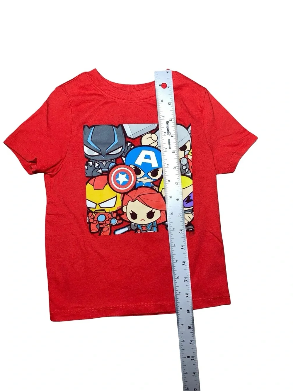 Marvel Avengers Chibi Graphic T-Shirt Red Toddler 3T Short Sleeve